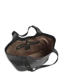 Lenah Big Shopper genarbtes Rindsleder schwarz