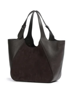 Lenah Big Shopper genarbtes Rindsleder, aufgerautes Rindsleder dunkelbraun