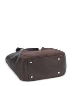 Lenah Big Shopper genarbtes Rindsleder, aufgerautes Rindsleder dunkelbraun