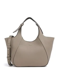 Lenah Small Handtasche genarbtes Rindsleder taupe