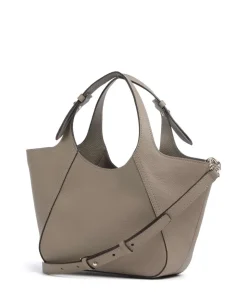 Lenah Small Handtasche genarbtes Rindsleder taupe