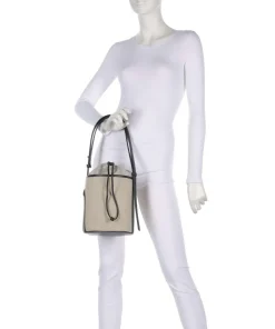 Lido S Bucket bag Canvas beige/schwarz