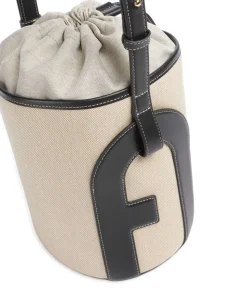 Lido S Bucket bag Canvas beige/schwarz