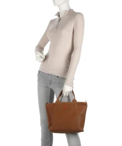 Life Handtasche Lederimitat braun