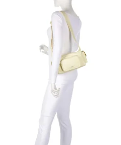 Lila Nylon S Schultertasche Textil vanillegelb