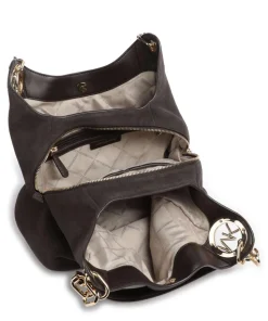 Lillie Beuteltasche aufgerautes Rindsleder dunkelbraun