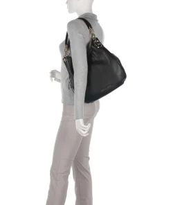 Lillie Beuteltasche genarbtes Rindsleder schwarz