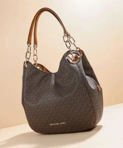 Lillie Beuteltasche Lederimitat dunkelbraun