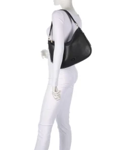 Liv Large Beuteltasche genarbtes Rindsleder schwarz