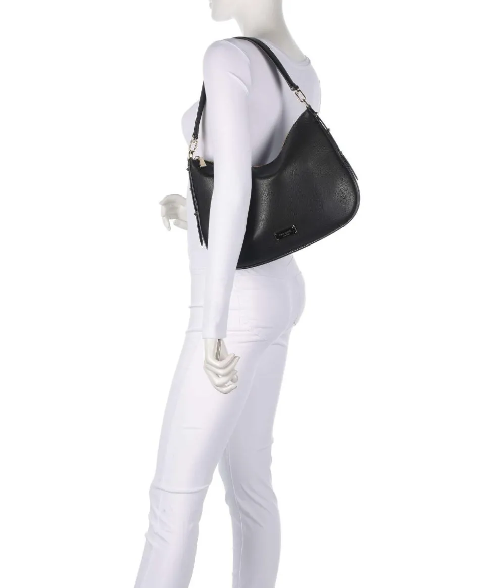 Liv Large Beuteltasche genarbtes Rindsleder schwarz