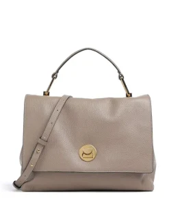 Liya Handtasche genarbtes Leder taupe