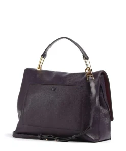 Liya Handtasche genarbtes Leder pflaume