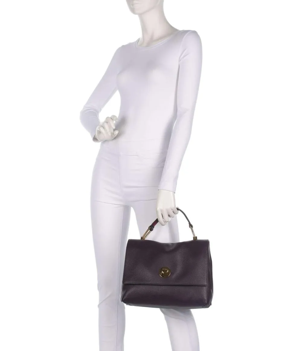 Liya Handtasche genarbtes Leder pflaume