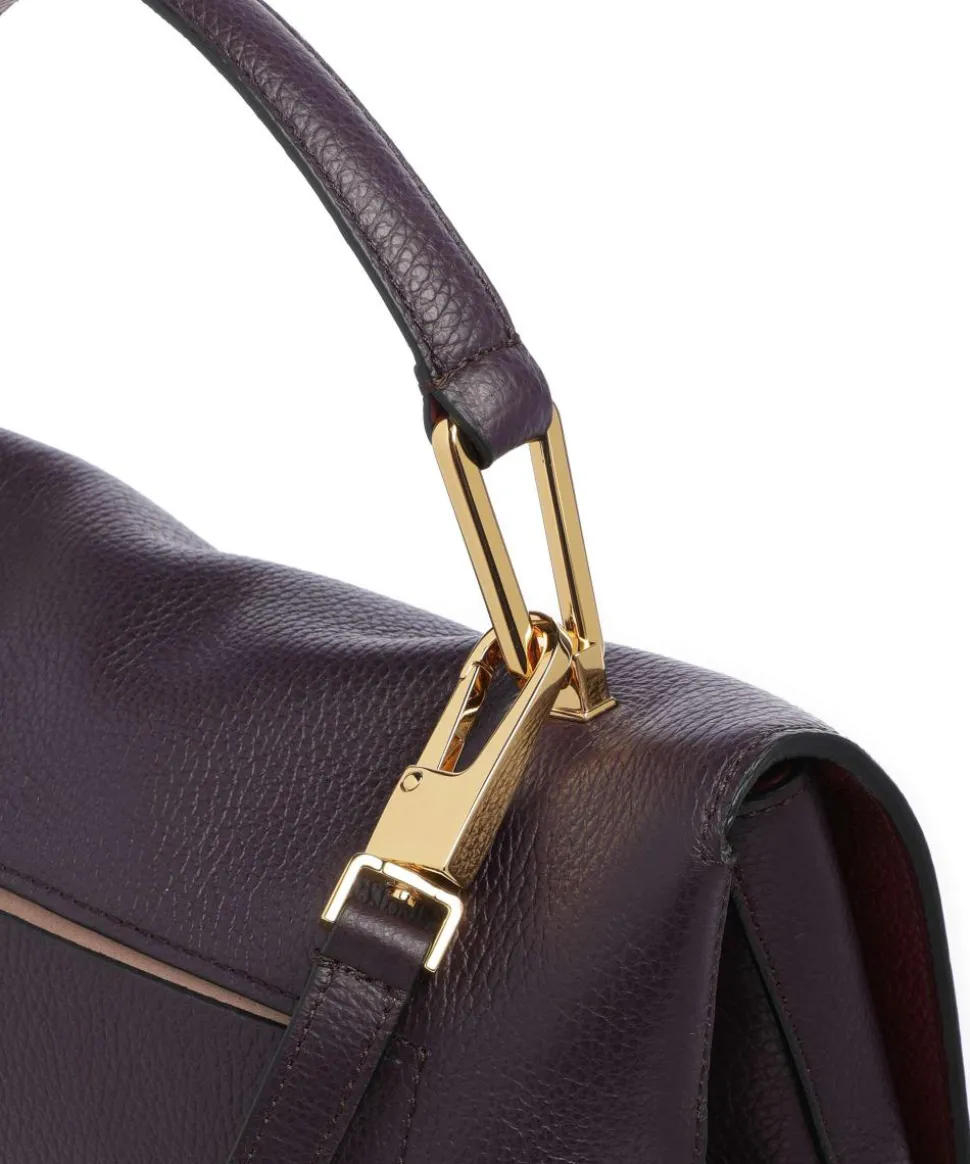 Liya Handtasche genarbtes Leder pflaume