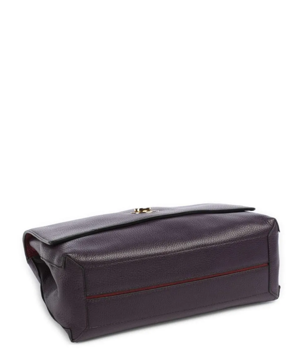 Liya Handtasche genarbtes Leder pflaume