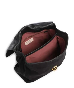 Liya Suede Handtasche aufgerautes Leder schwarz