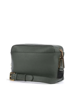 Liya Umhängetasche genarbtes Leder dunkelgrün