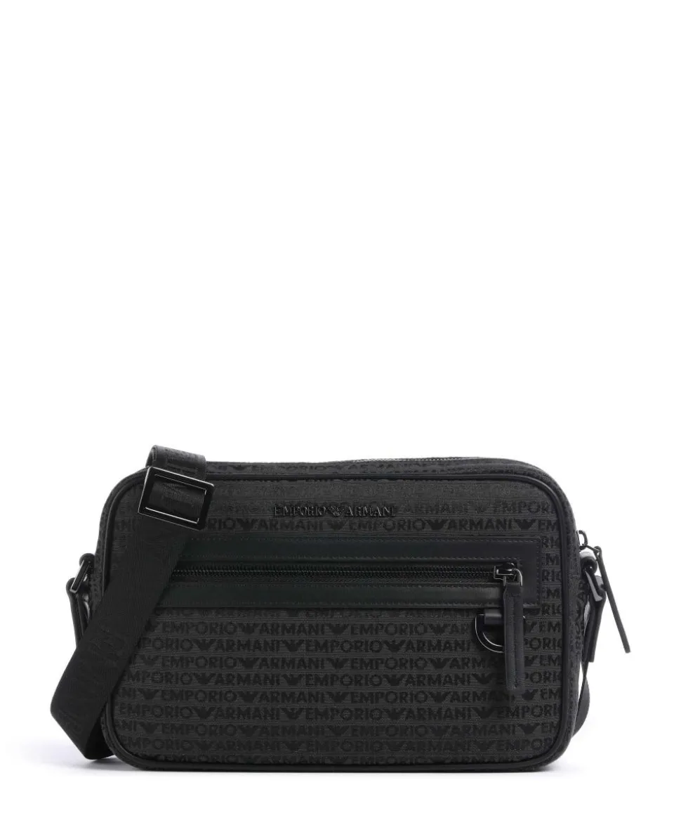 Logo Jacquard Umhängetasche Canvas schwarz