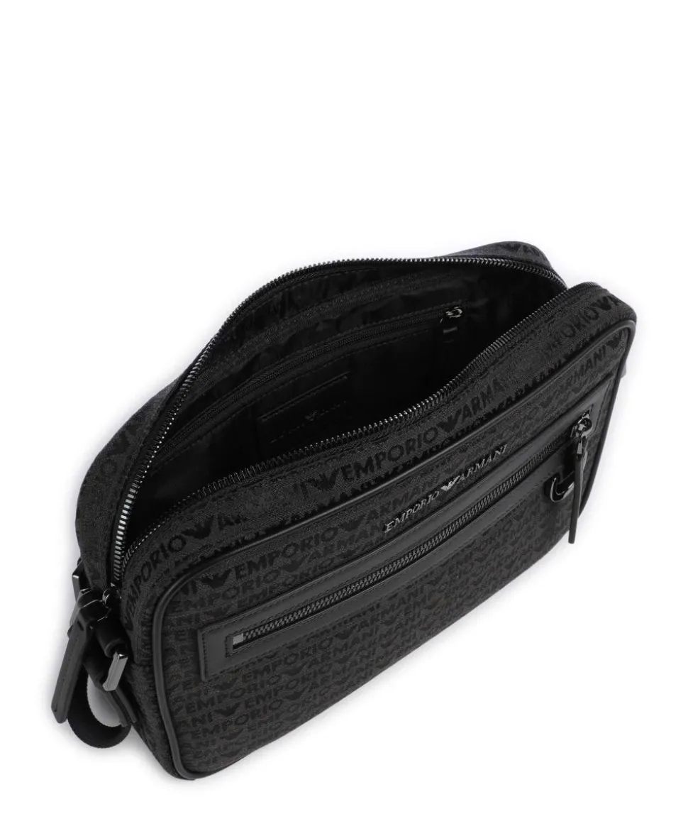 Logo Jacquard Umhängetasche Canvas schwarz