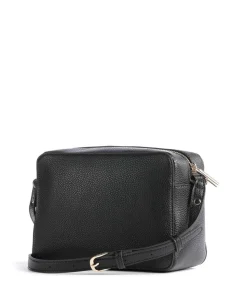 Logo Umhängetasche Lederimitat schwarz