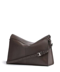 Lora Calf Optic M Umhängetasche fein genarbtes Kalbsleder dunkelbraun