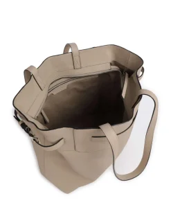 Lora Small Pebble L Shopper genarbtes Leder beige