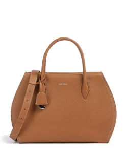 Lord Handtasche genarbtes Leder braun