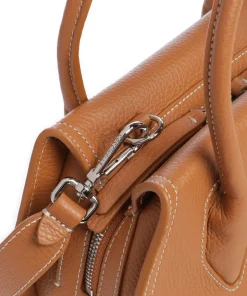 Lord Handtasche genarbtes Leder braun
