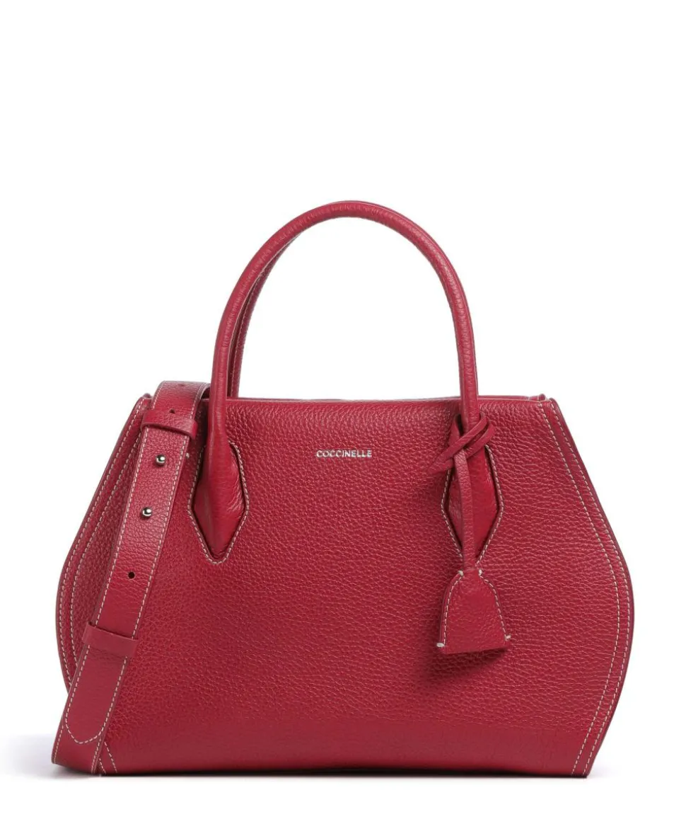 Lord Handtasche genarbtes Leder rot