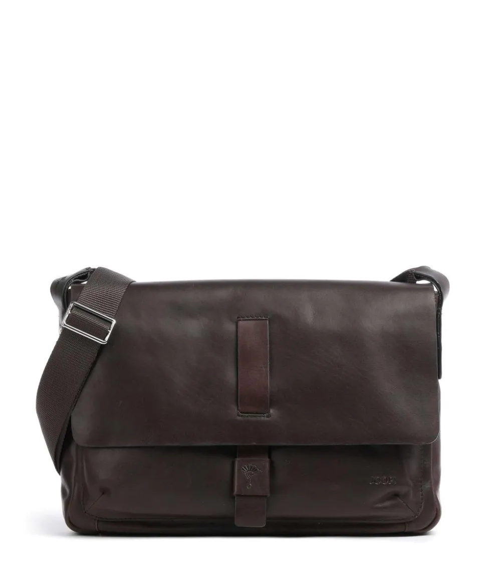 Loreto Janis Kuriertasche fein genarbtes Rindsleder dunkelbraun