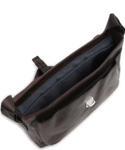 Loreto Janis Kuriertasche fein genarbtes Rindsleder dunkelbraun