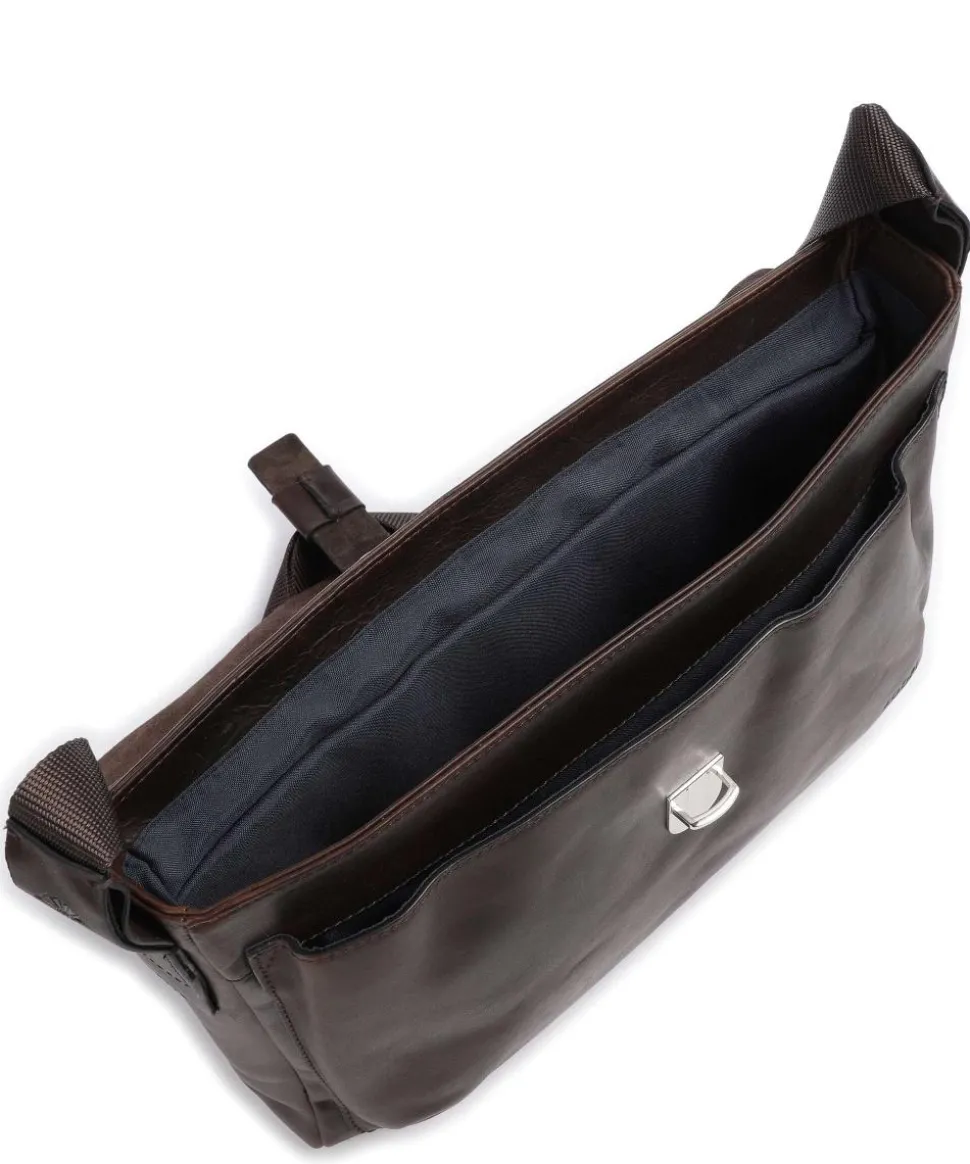 Loreto Janis Kuriertasche fein genarbtes Rindsleder dunkelbraun