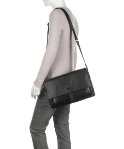 Loreto Janis Kuriertasche fein genarbtes Rindsleder schwarz