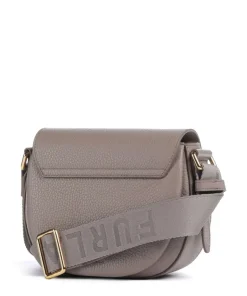Lotus Mini Umhängetasche genarbtes Leder taupe