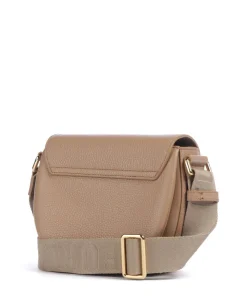 Lotus Mini Umhängetasche genarbtes Leder hellbraun