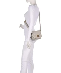 Lotus Mini Umhängetasche genarbtes Leder beige