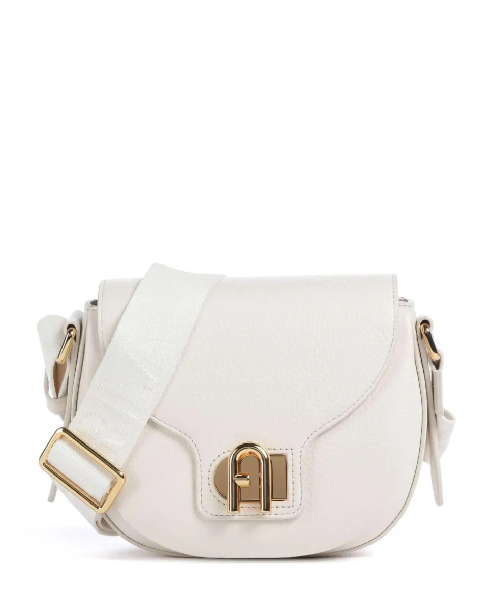 Lotus Mini Umhängetasche genarbtes Leder weiß