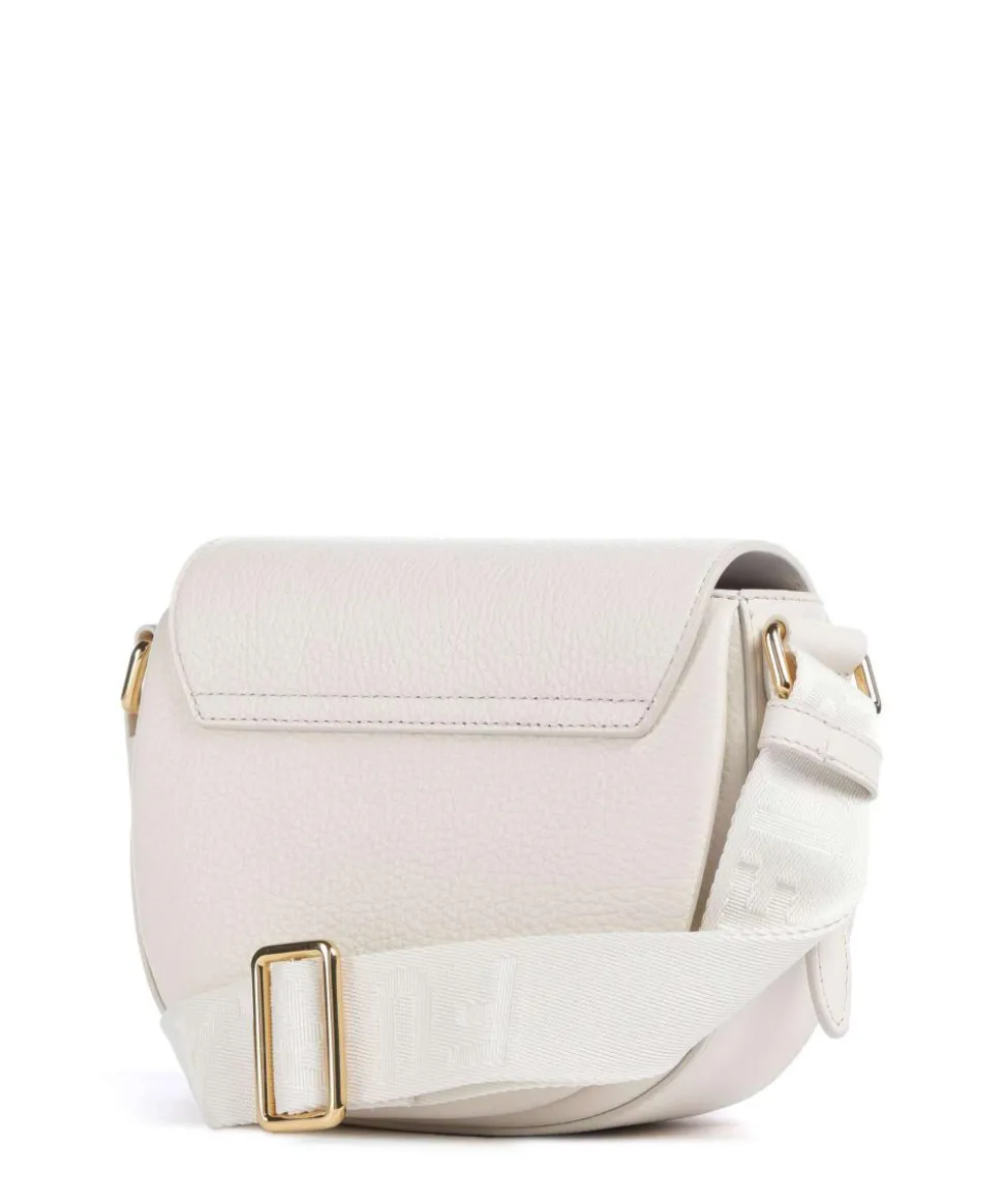 Lotus Mini Umhängetasche genarbtes Leder weiß