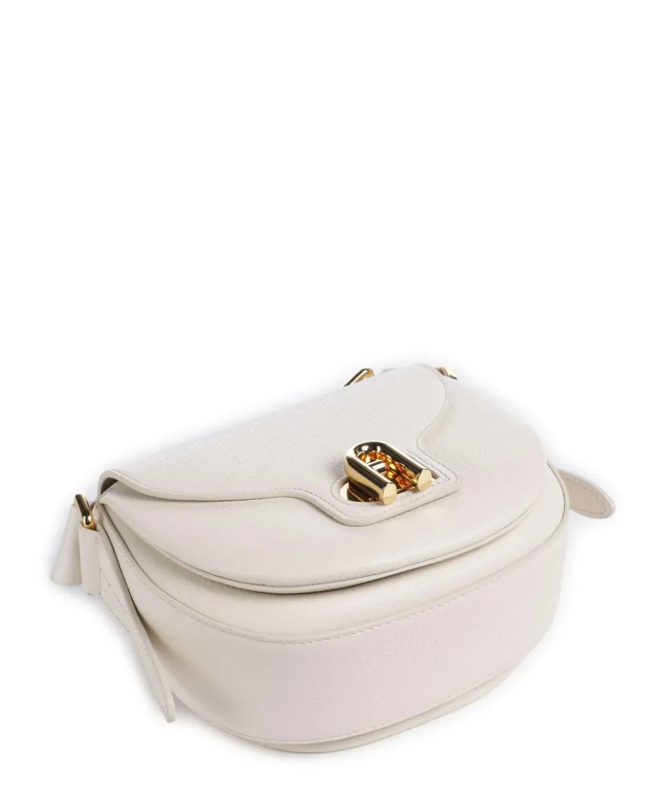Lotus Mini Umhängetasche genarbtes Leder weiß