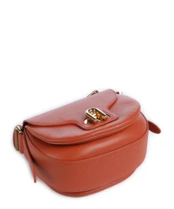 Lotus Mini Umhängetasche genarbtes Leder terrakotta