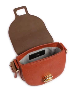 Lotus Mini Umhängetasche genarbtes Leder terrakotta
