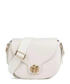 Lotus S Umhängetasche genarbtes Leder weiß