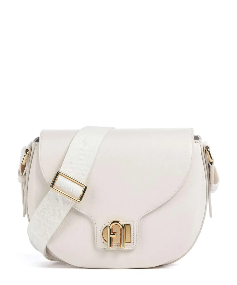 Lotus S Umhängetasche genarbtes Leder weiß