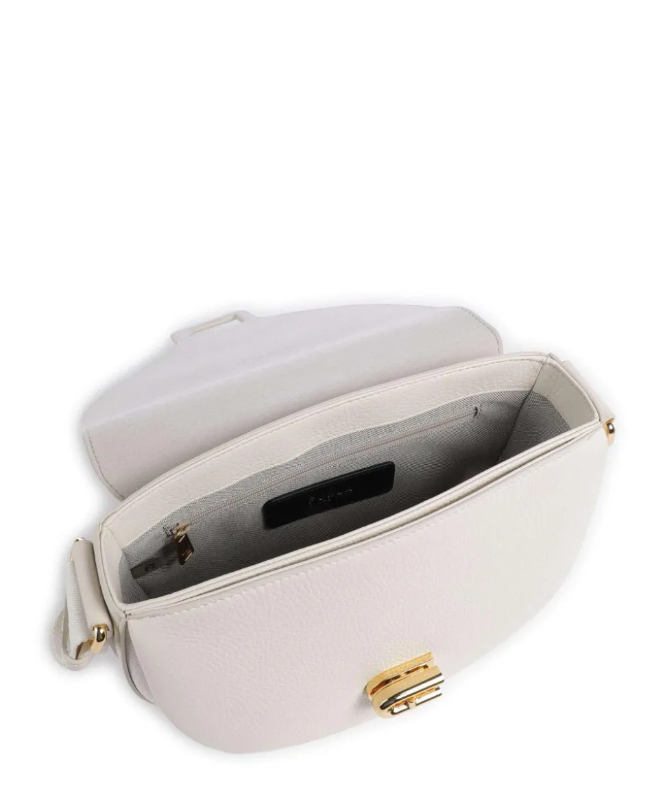 Lotus S Umhängetasche genarbtes Leder weiß