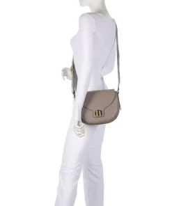 Lotus S Umhängetasche genarbtes Leder taupe