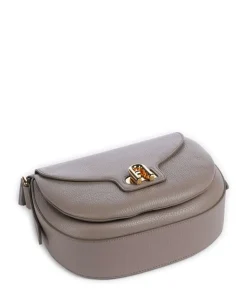 Lotus S Umhängetasche genarbtes Leder taupe