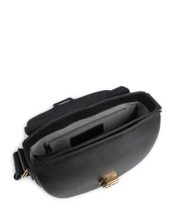 Lotus S Umhängetasche genarbtes Leder schwarz