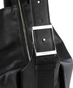 Lou 2 3D Leather M Beuteltasche genarbtes Rindsleder schwarz