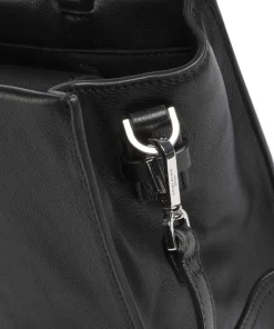 Lou 2 3D Leather M Handtasche genarbtes Leder schwarz