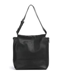Lou 2 3D Leather M Shopper genarbtes Leder schwarz